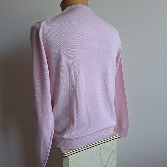 New Stenstroms Men's Merino Wool Long Sleeve Pink Shirt Pullover Sweater Sz S/M - Picture 3 of 16